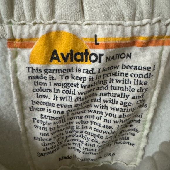Aviator Nation 5 Stripe Women's Sweatpants Vintage White Size Large - Picture 3 of 8